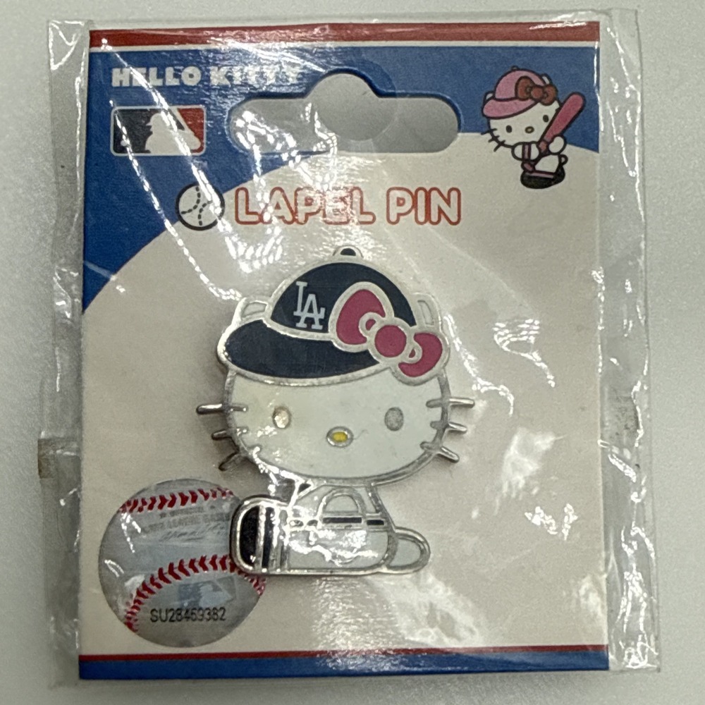 Hello Kitty Los Angeles Dodgers Lapel Pin Sanrio MLB Official 2014 Aminco NEW
